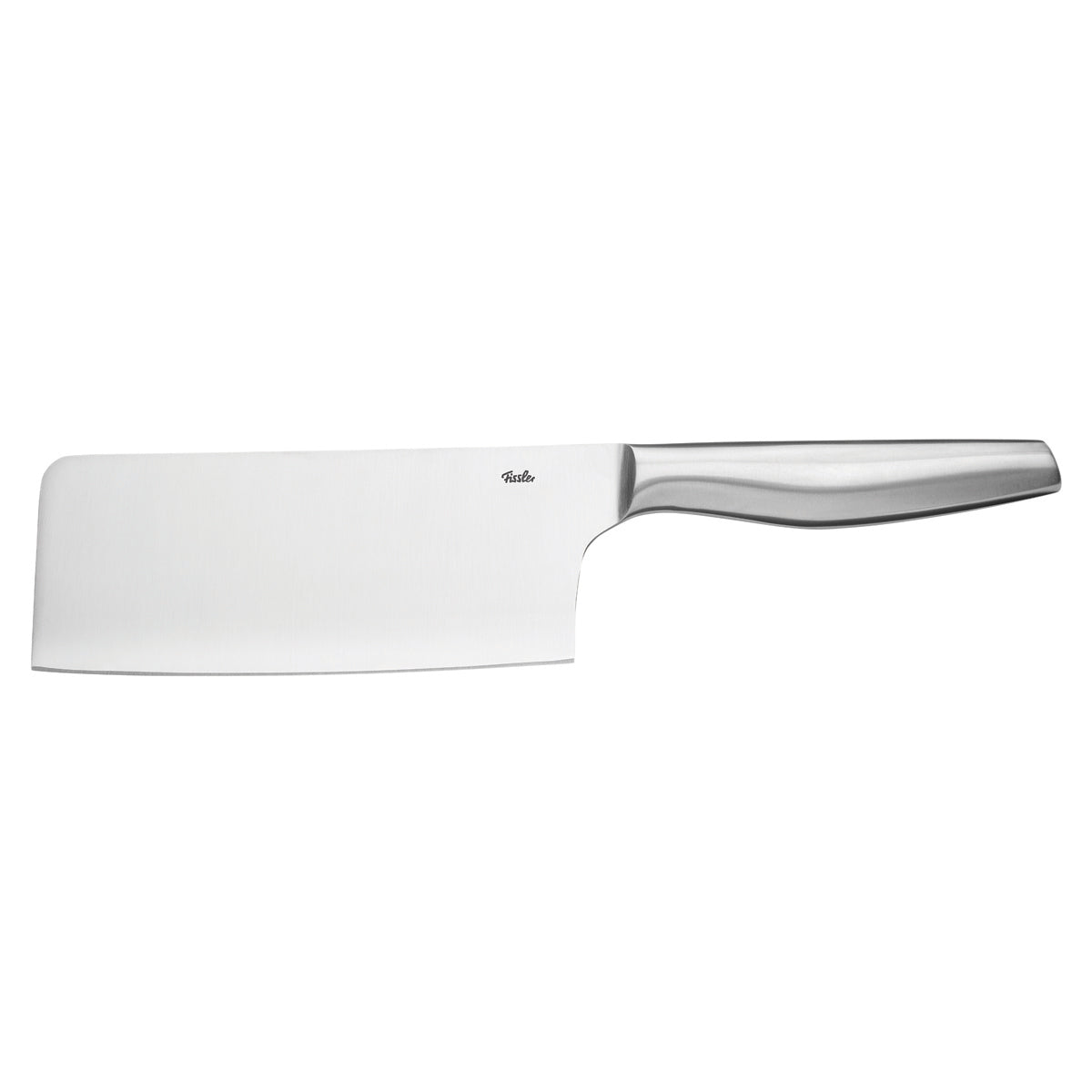 Fissler Essential® Cleaver 16.5 cm, precision-forged stainless steel blade and seamless handle, on a clean white background.