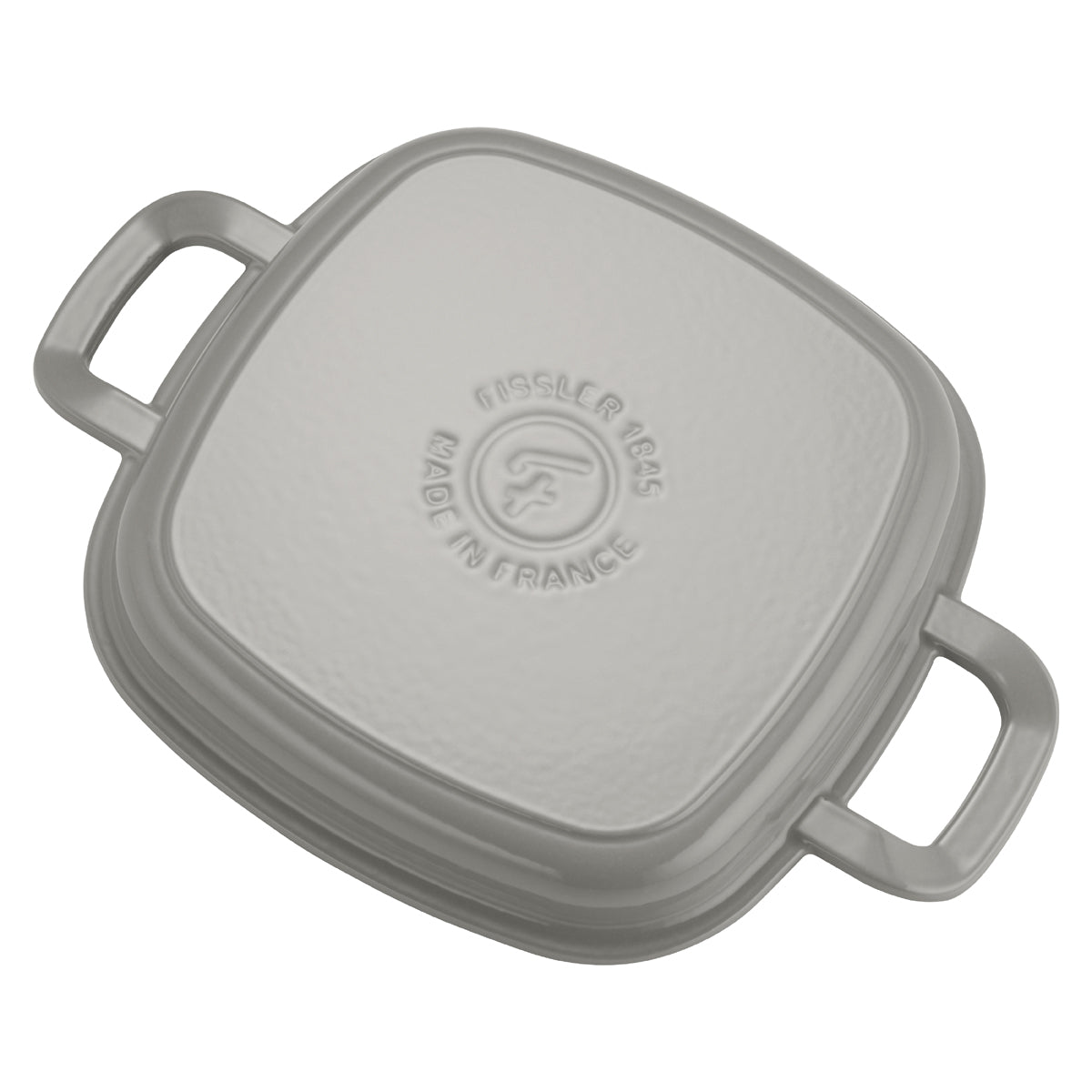 Fissler Original-Profi Collection® Grillpfanne aus Gusseisen, 26x26cm, quadratisch, grau, große Griffe, passender Deckel, präzisionsgefertigt.