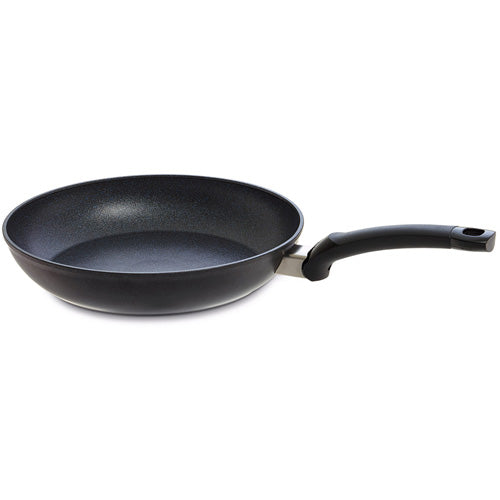 Fissler Adamant® Classic 2-Piece Frying Pan Set, non-stick round pans with curved handles on a white background, German design.