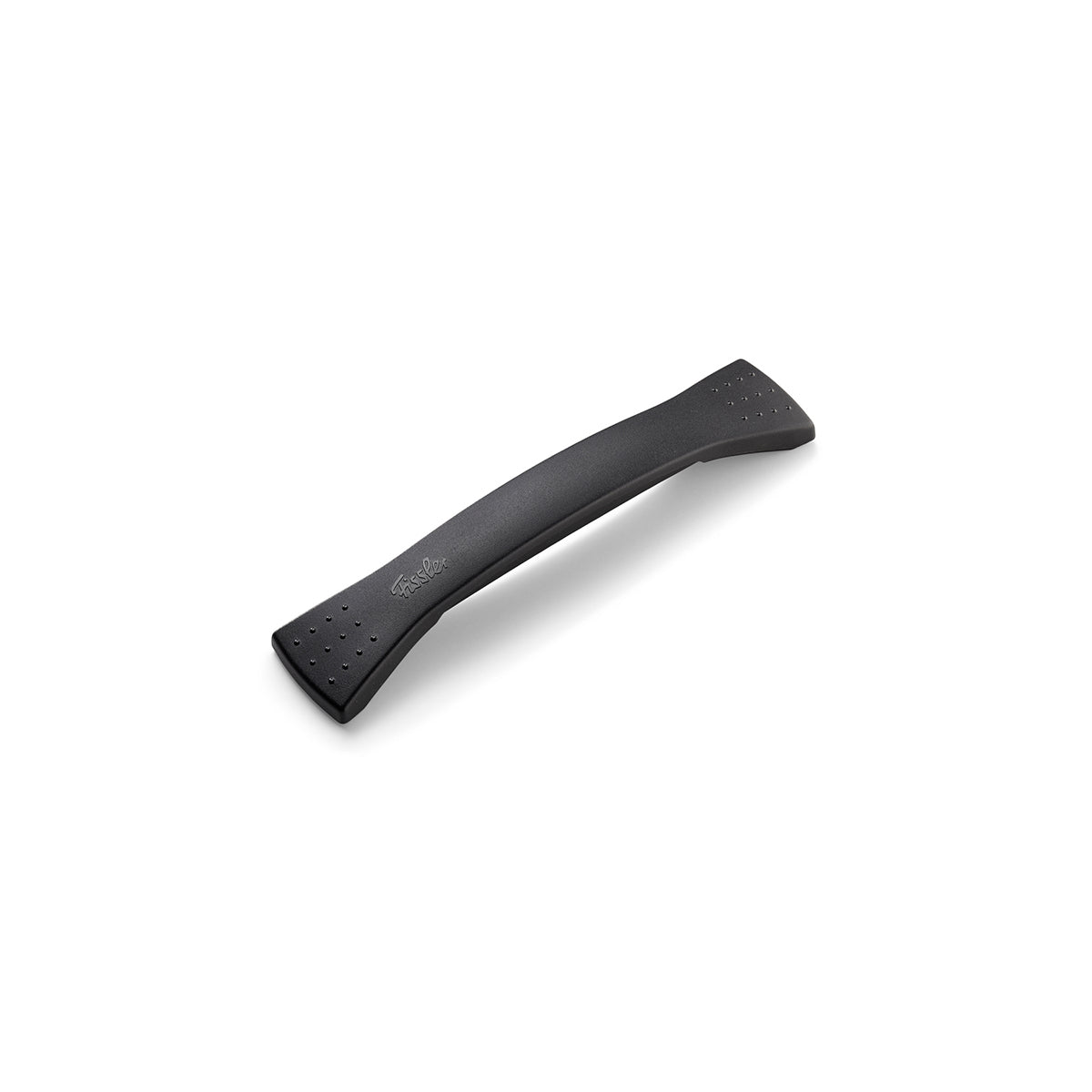 Fissler Magic Line schwarzer Deckelgriff, 24 cm Ersatzstiel mit strukturiertem Griff, Präzisionsfertigung in Deutschland, auf weißem Grund.